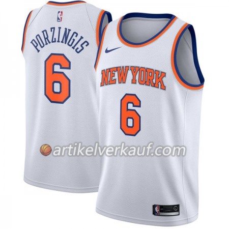NBA New York Knicks Trikot Kristaps Porzingis 6 Nike 2017-18 Weiß Swingman - Herren